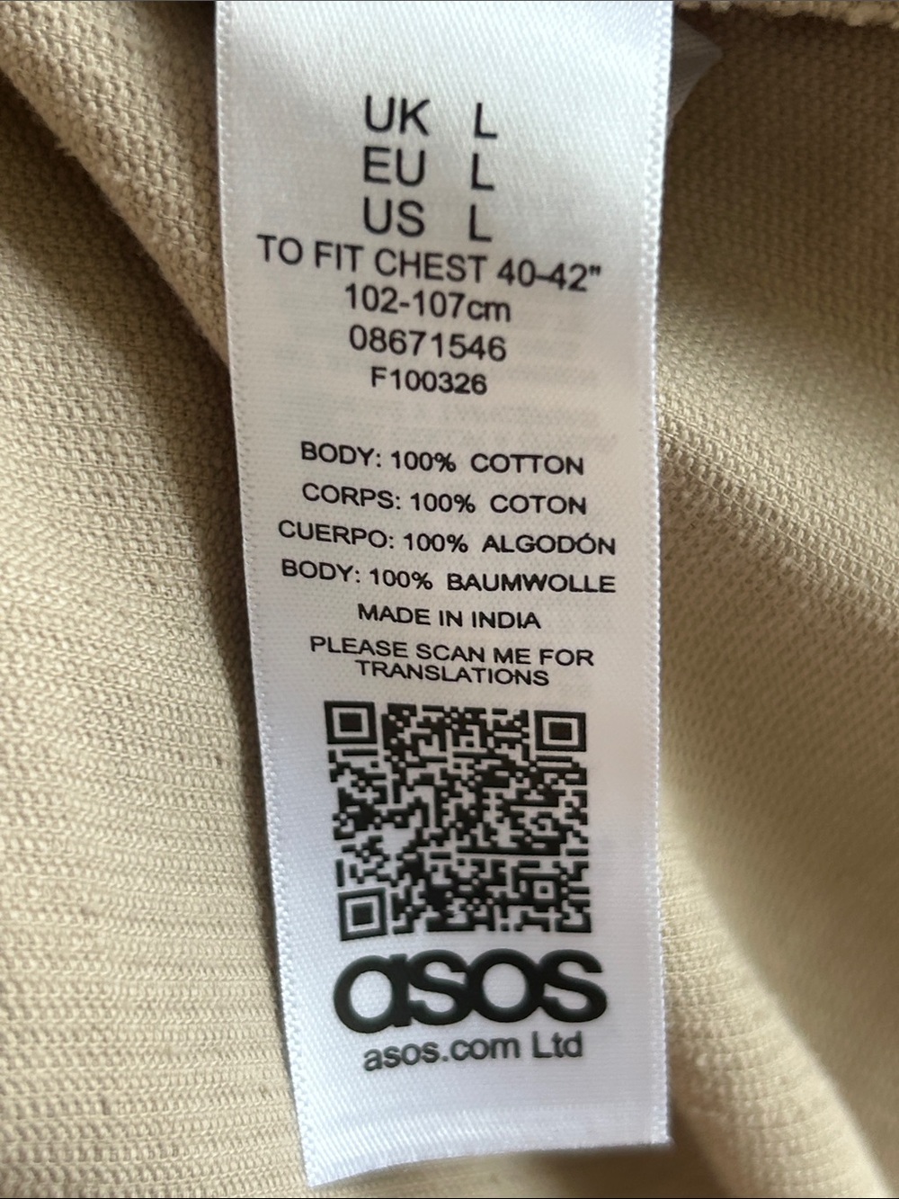 ASOS Tan Casual Button-Down Long Sleeve Shirt - Picture 7 of 8